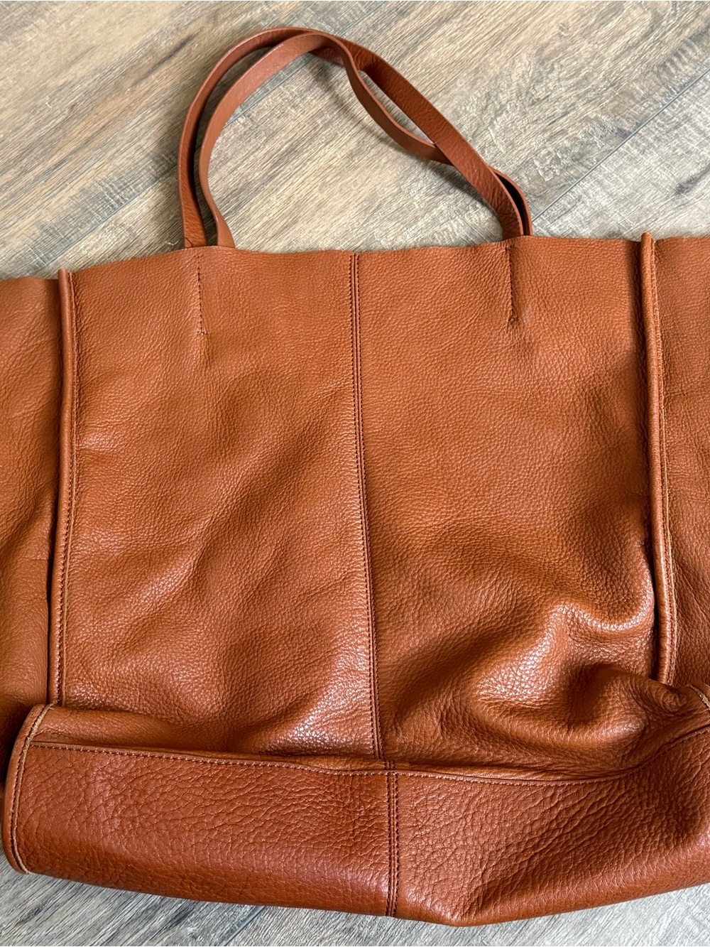 GAP Suede-Look Tote in Cognac Brown